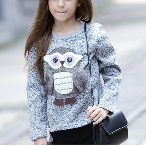 Size 10/12 Owl Sweater EUC. Worn once for a few hours. Cute zipper detail